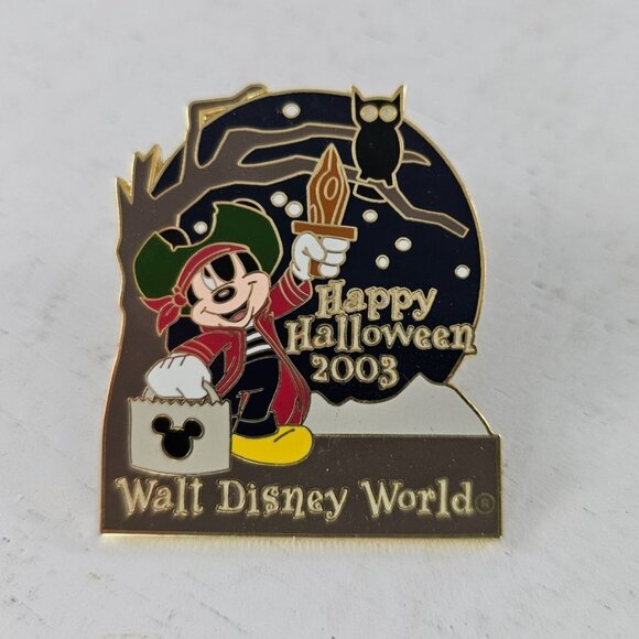 Disney Pin WDW Happy Halloween 2003 Mickey Pirate Trick Or Treat LE 1500 - Picture 2 of 6